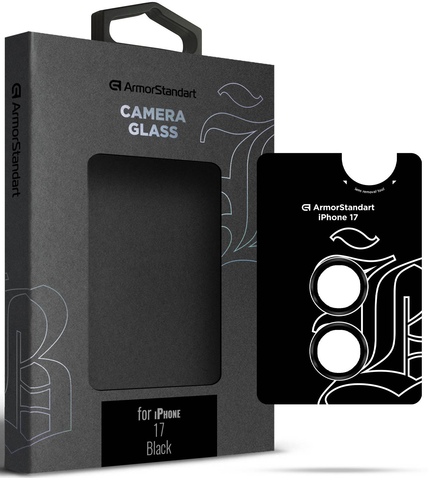 Защитное стекло для смартфона Armorstandart для камеры Supreme BI for iPhone 17 Black (ARM86442) - Фото 1