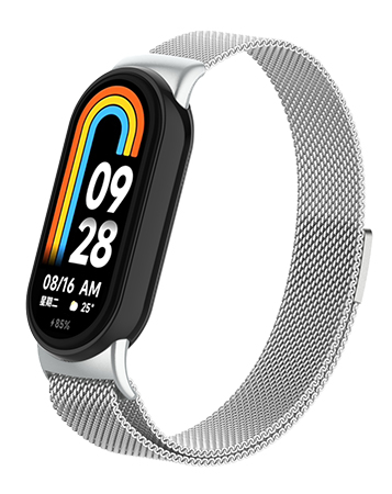 Ремешок для фитнес-браслета Armorstandart Milanese Magnetic for Xiaomi Smart Band 10/9/8 Silver (ARM86892) - Фото 1