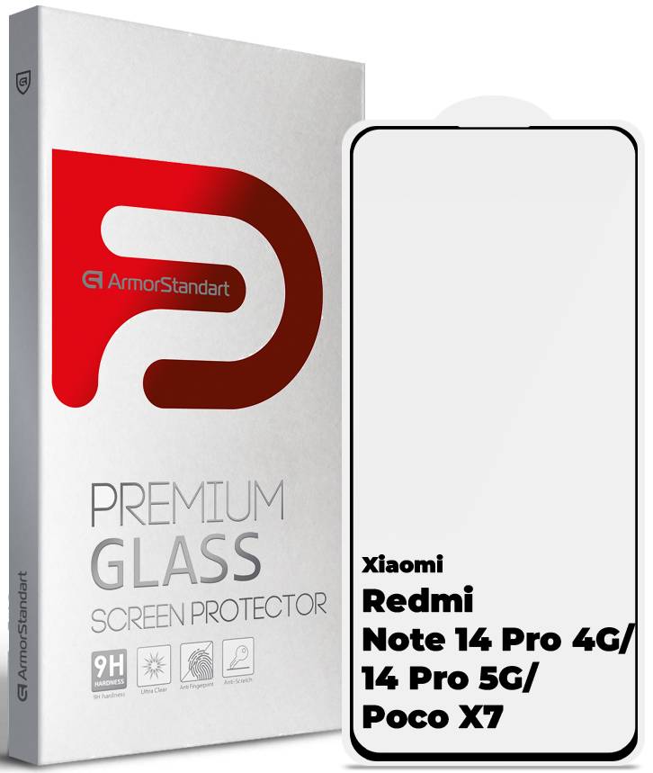 Захисне скло для смартфону Armorstandart Edge Glue Curved for Xiaomi Redmi Note 14 Pro 4G/14 Pro 5G/Poco X7 (ARM88004) - Фото 1