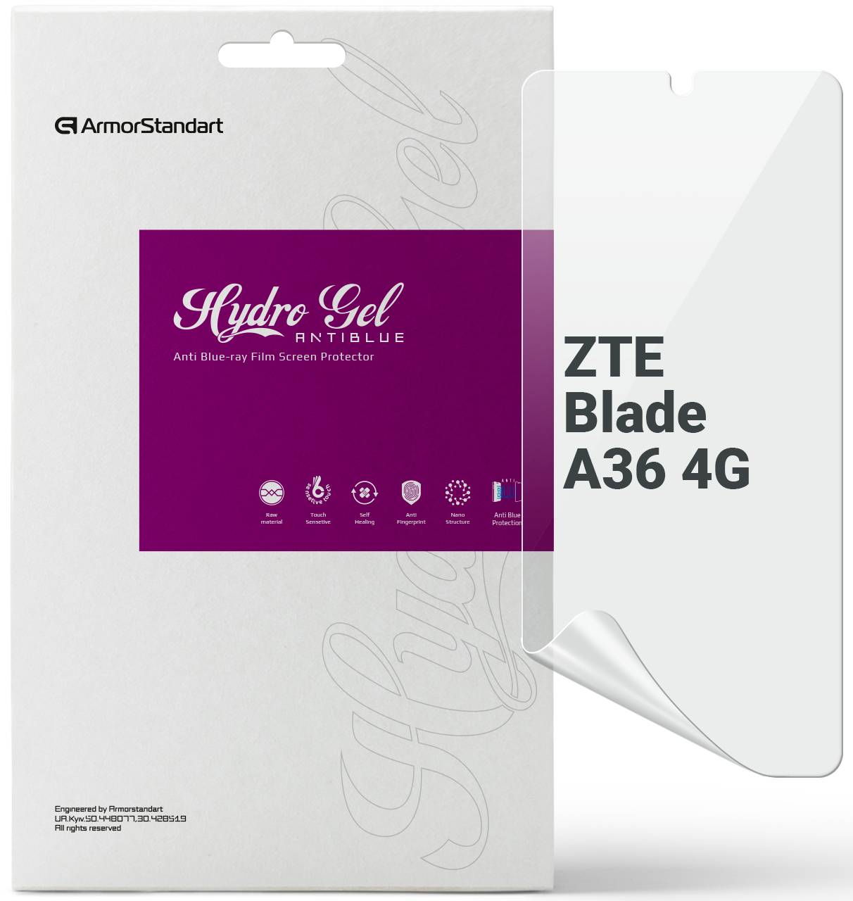 Защитная пленка для смартфона Armorstandart Anti-Blue for ZTE Blade A36 4G (ARM88887) - Фото 1