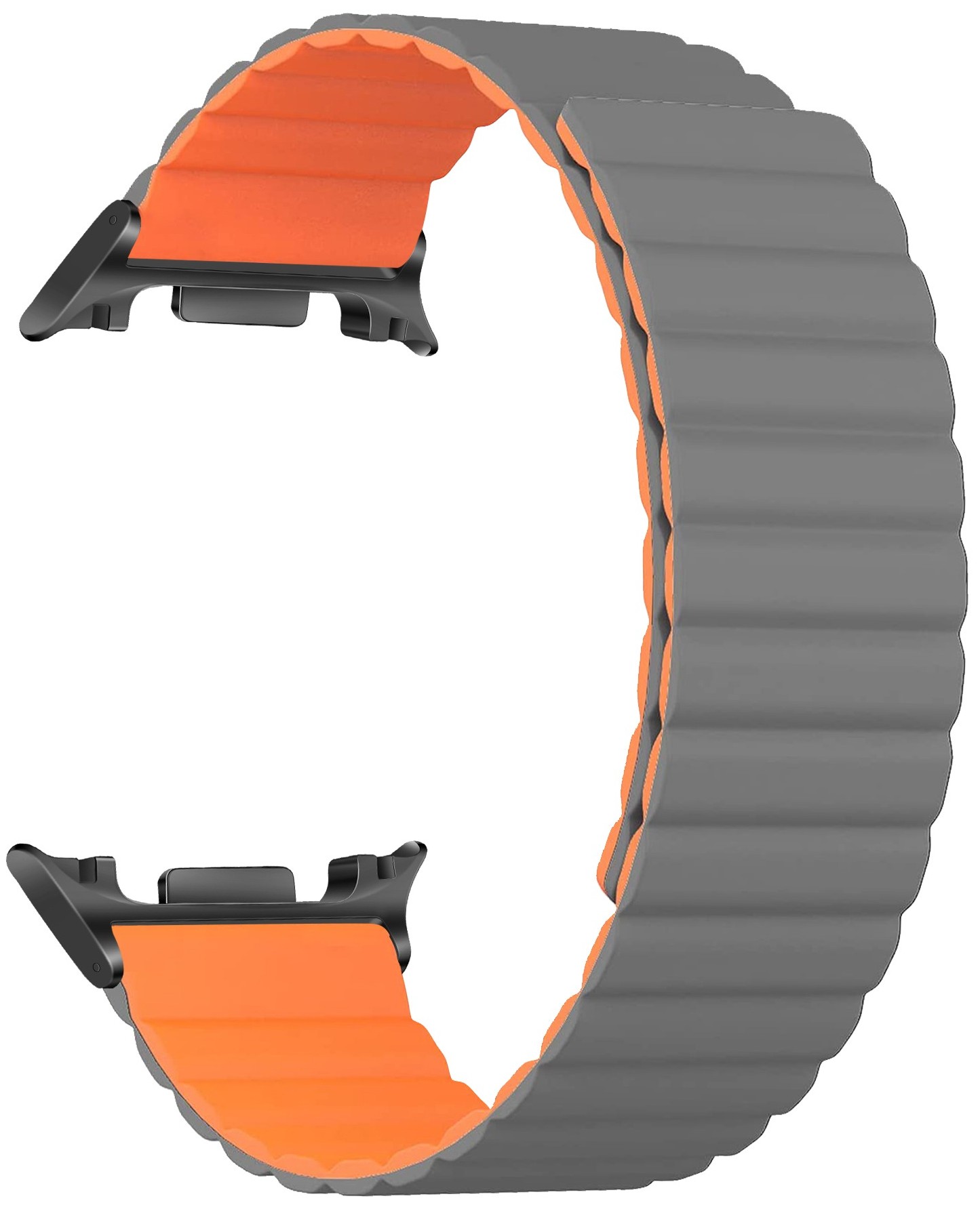 Ремешок для смарт-часов Armorstandart MagLink for Samsung Galaxy Watch 8 / 8 Classic Grey Orange (black connector) (ARM88938) - Фото 1