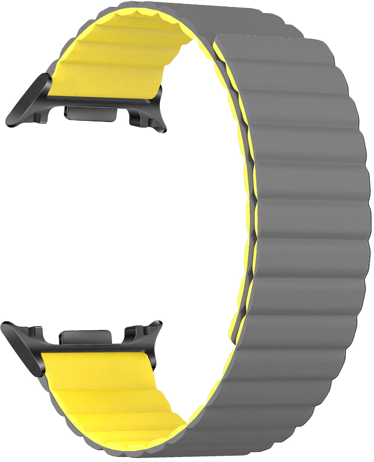 Ремінець для смарт-годинника Armorstandart MagLink 
for Samsung Galaxy Watch 8 / 8 Classic Grey Yellow (black connector) (ARM88939) - Фото 1