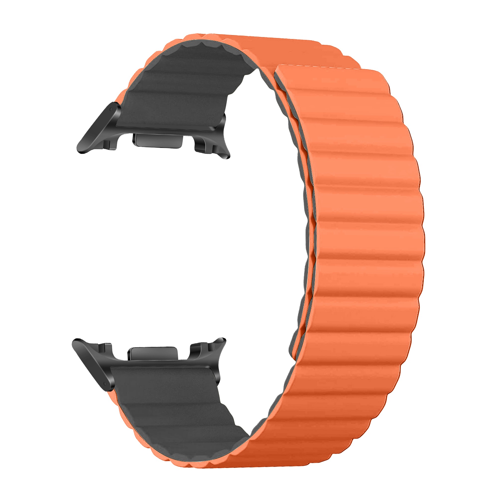 Ремінець для смарт-годинника Armorstandart MagLink 
for Samsung Galaxy Watch 8 / 8 Classic Orange Grey (black connector) (ARM88940) - Фото 1