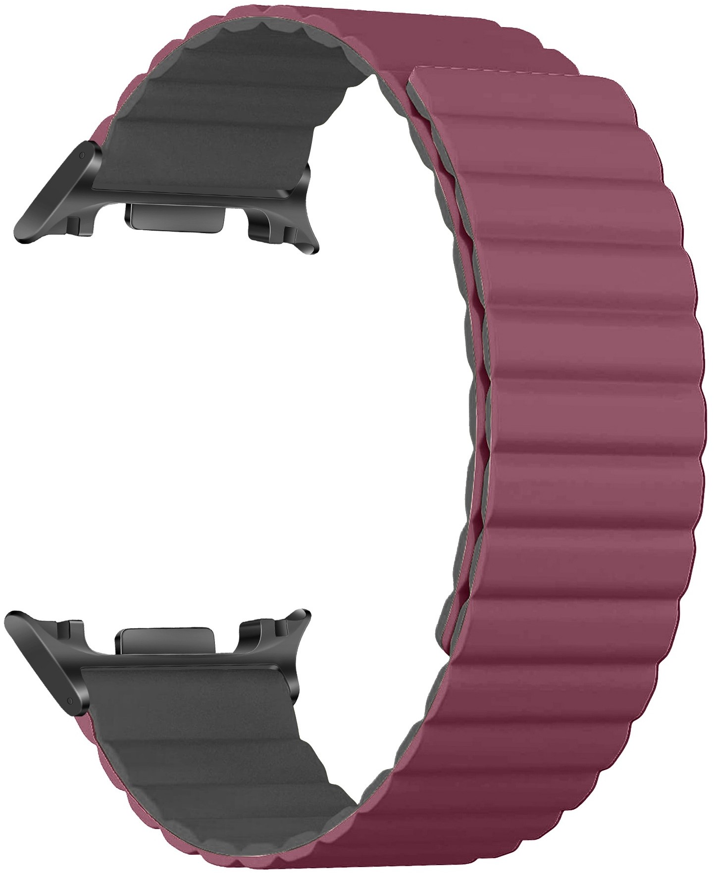 Ремінець для смарт-годинника Armorstandart MagLink 
for Samsung Galaxy Watch 8 / 8 Classic Wine Red Grey (black connector) (ARM88941) - Фото 1