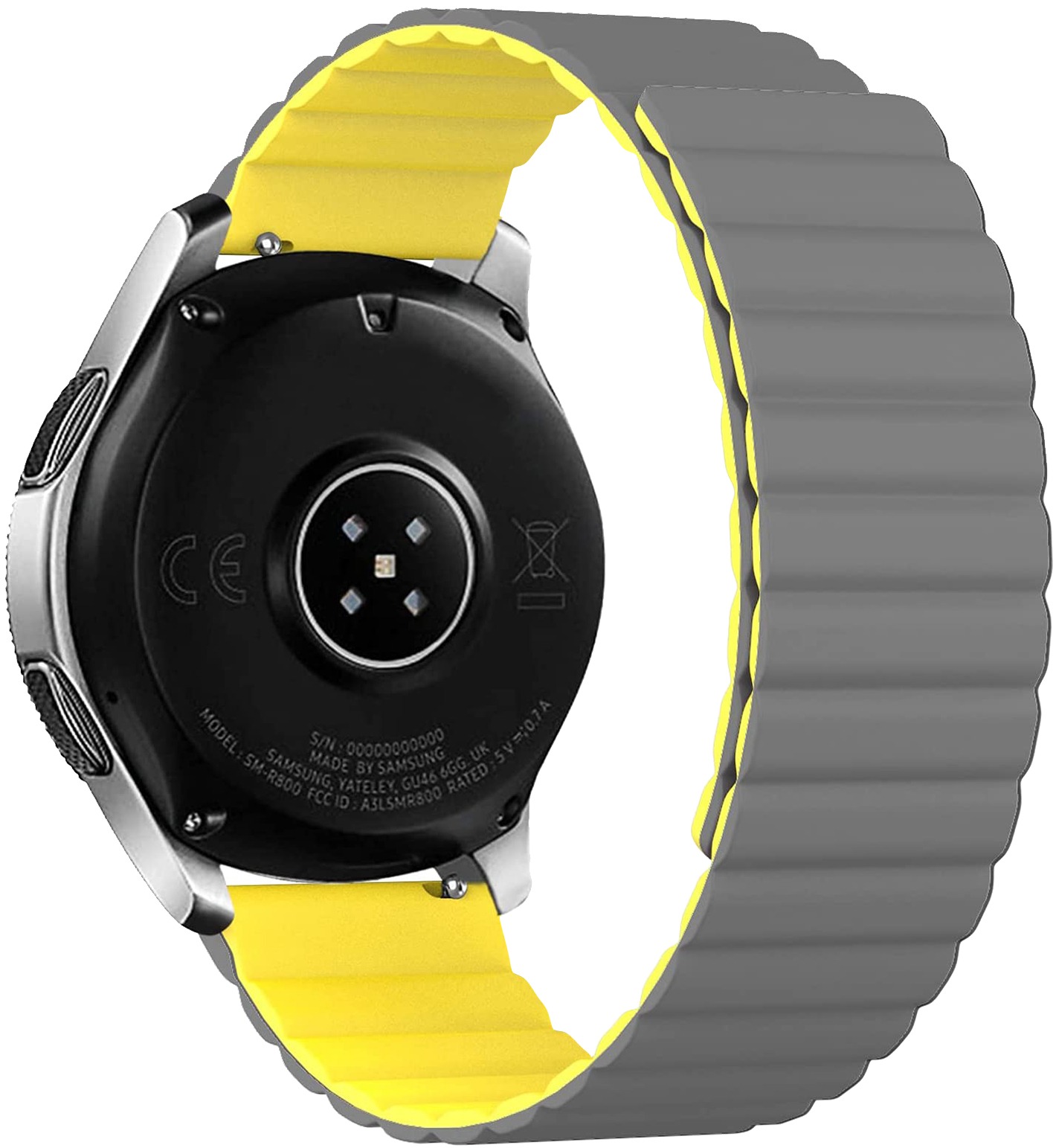 Ремінець для смарт-годинника Armorstandart MagLink 22mm Grey Yellow (ARM88944) - Фото 1