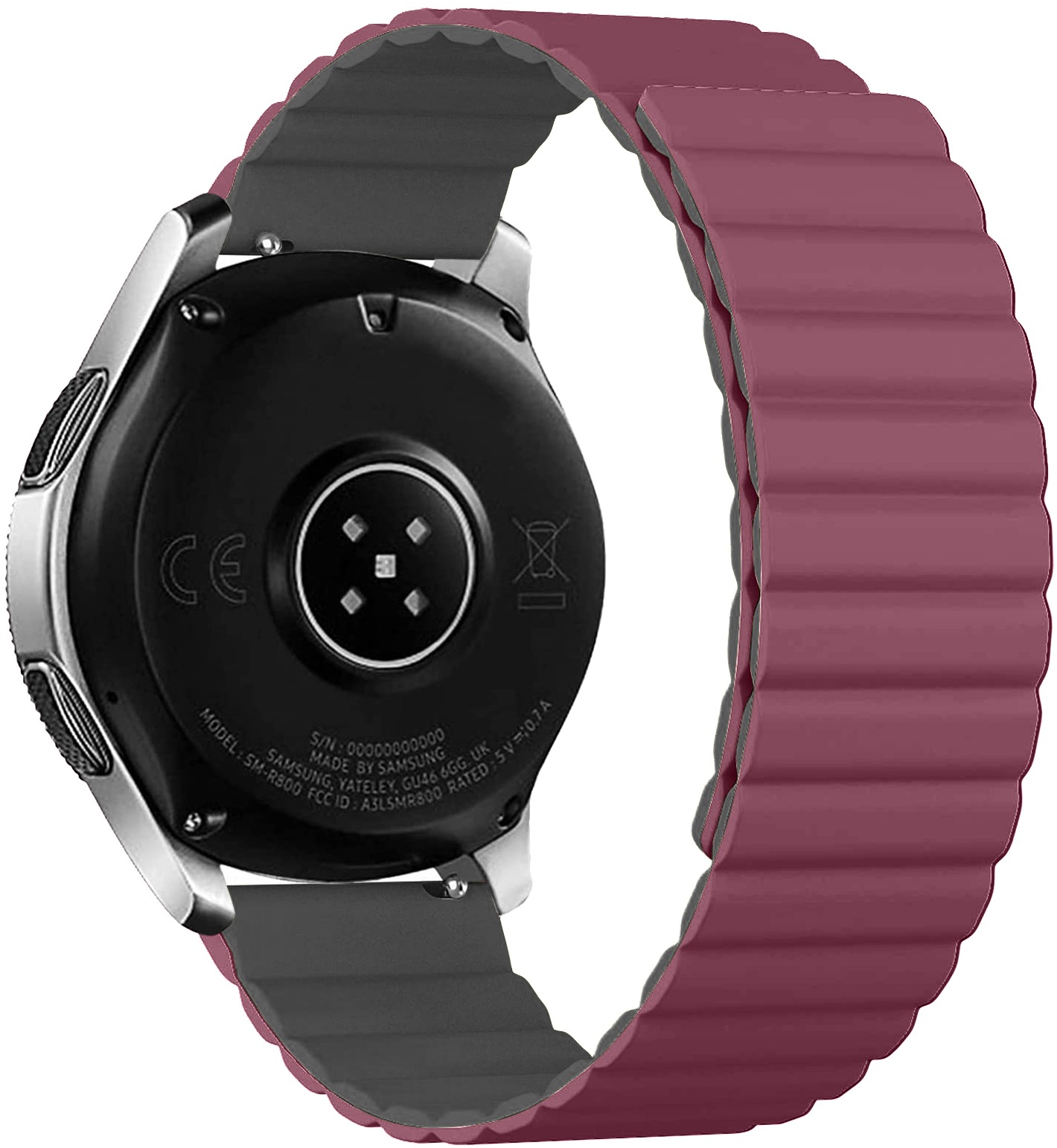 Ремінець для смарт-годинника Armorstandart MagLink 22mm Wine Red Grey (ARM88946) - Фото 1