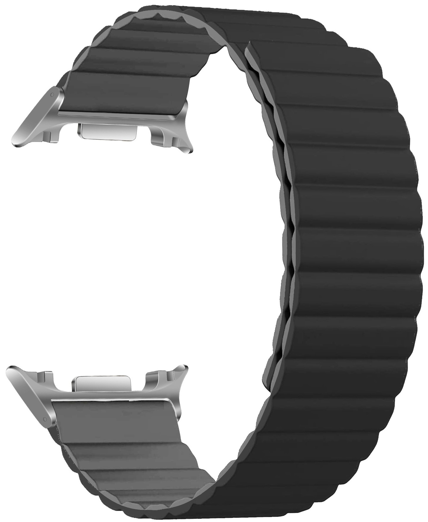 Ремешок для смарт-часов Armorstandart MagLink for Samsung Galaxy Watch 8 / 8 Classic Black Grey (silver connector) (ARM89077) - Фото 1
