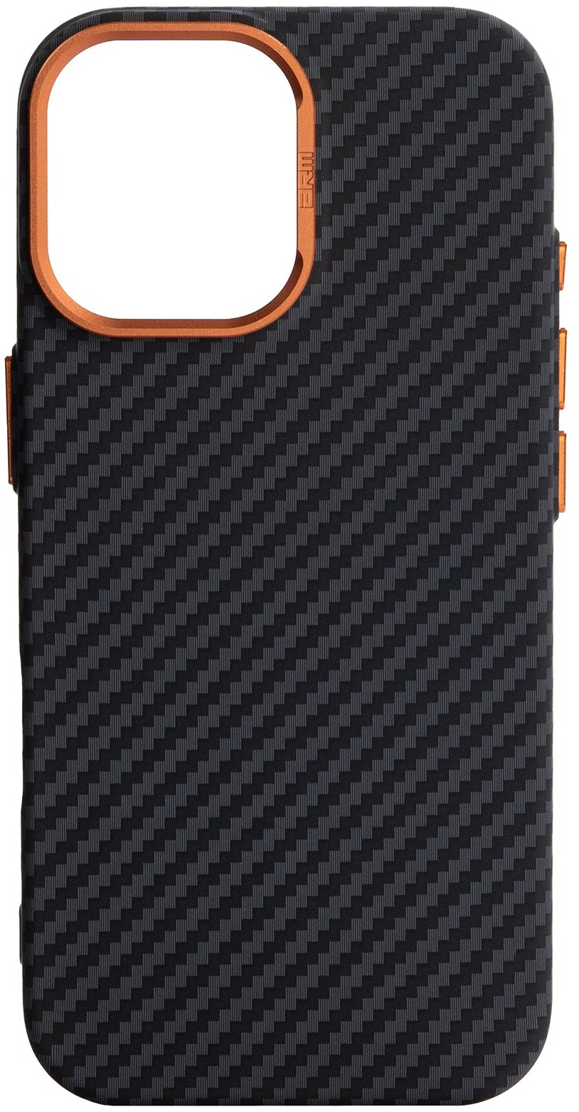 Чохол для смартфону Armorstandart LikeCarbon2 SE MagCase for Apple iPhone 17 Black Orange (ARM89160) - Фото 1