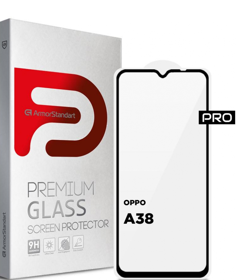 Защитное стекло для смартфона Armorstandart Pro for OPPO A18 4G / A38 4G Black (ARM71040) - Фото 1