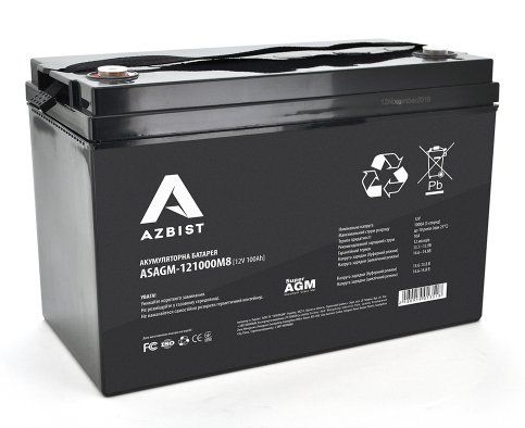Аккумулятор для ИБП Azbist 12V 100.0Ah (ASAGM-121000M8) - Фото 1