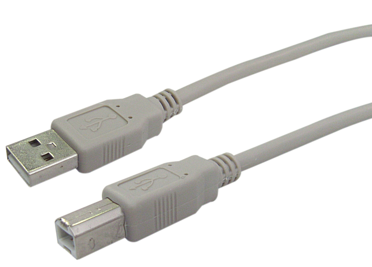 Кабель USB type A - USB type B Assmann USB 2.0 (AM/BM) 1.8m Beige (AK-300102-018-E) - Фото 1