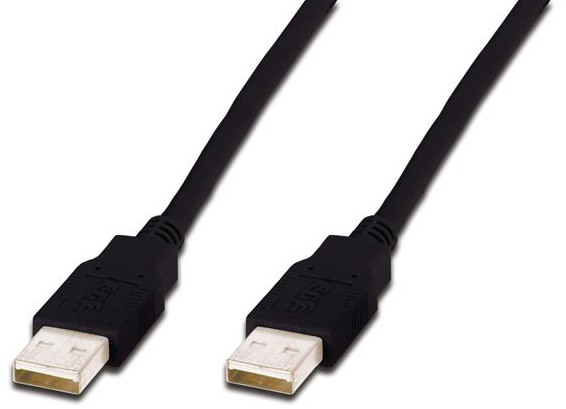 Кабель USB type A - USB type A Assmann USB 2.0 (AM/AM) 1m Black (AK-300100-010-S) - Фото 1