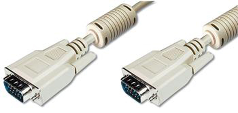 Кабель Assmann VGA (HDDB15M/M) 10m Ferrite Beige (AK-310103-100-E) - Фото 1