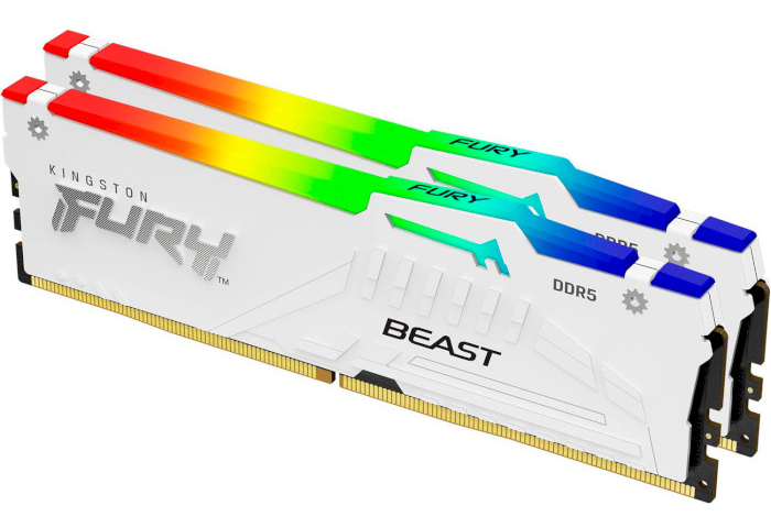 Купити Память DDR Kingston Fury Beast White RGB DDR5 2x16 32GB/5600 (KF556C40BWAK2-32) - Фото 1 Память DDR Kingston Fury Beast White RGB DDR5 2x16 32GB/5600 (KF556C40BWAK2-32) - Фото 1