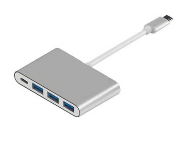 Кабель синхронизации данных Atcom USB-C to 3xUSB 3.0+USB-C 0.1m Metal (12808) - Фото 1