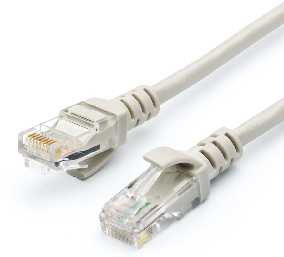 Кабель патч-корд Atcom UTP Geplink Cat.5e 26AWG 1m Grey (GL8001) - Фото 1