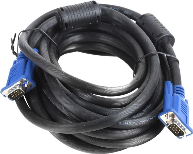 Кабель VGA Atcom VGA HD15M/HD15M с 2-мя фер. кольцами 1.8m Black-Blue (15261) - Фото 1