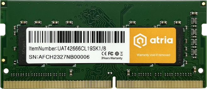 Память DDR ATRIA SO-DIMM DDR4 8/2666 (UAT42666CL19SK1/8) - Фото 1