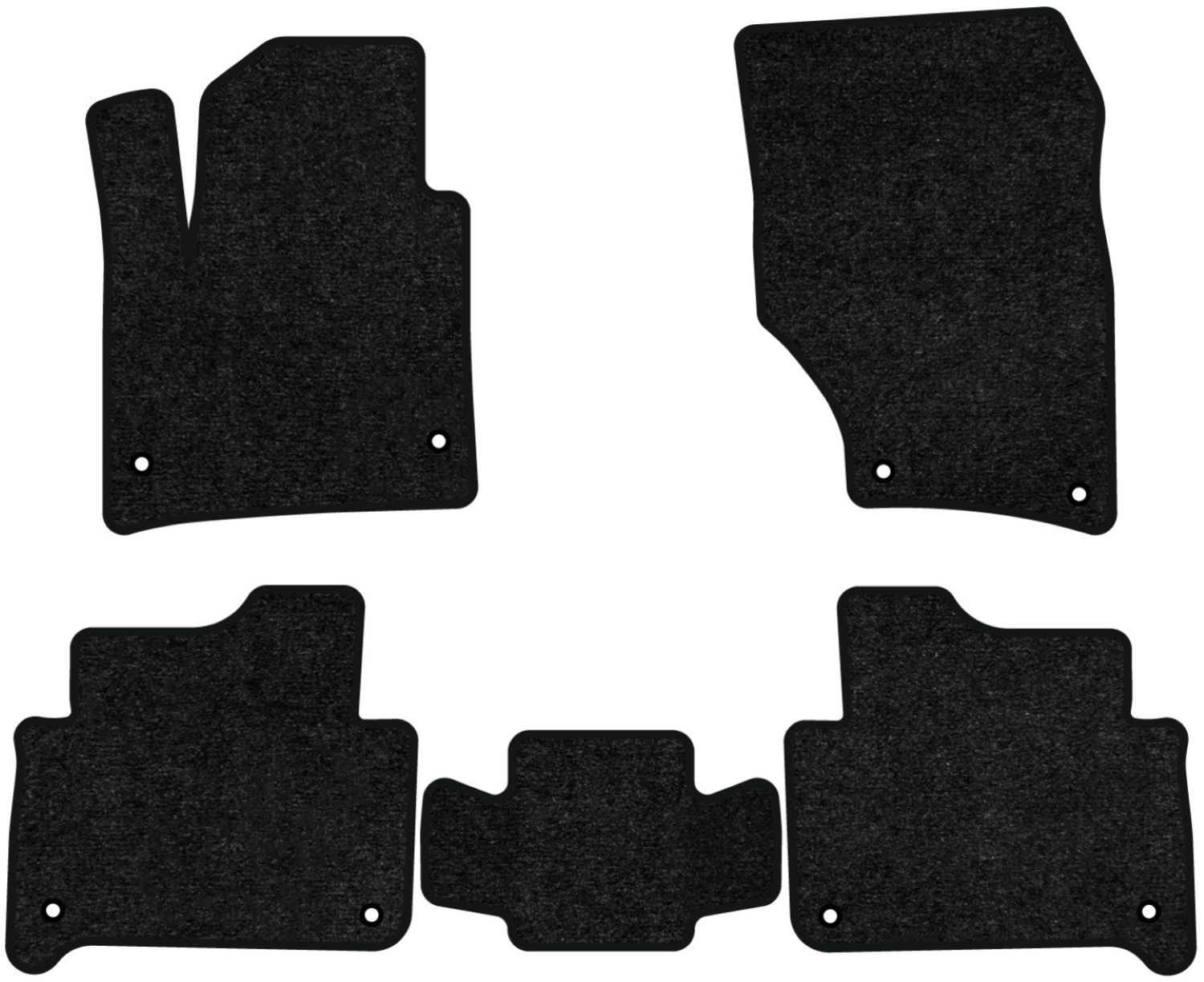 Коврики ворсовые в салон авто EVAtech Standard для Audi Q7 (4L) 5 seats 2005-2015 1 поколение SUV USA черный кант AU33004C5AV8VEB - Фото 1