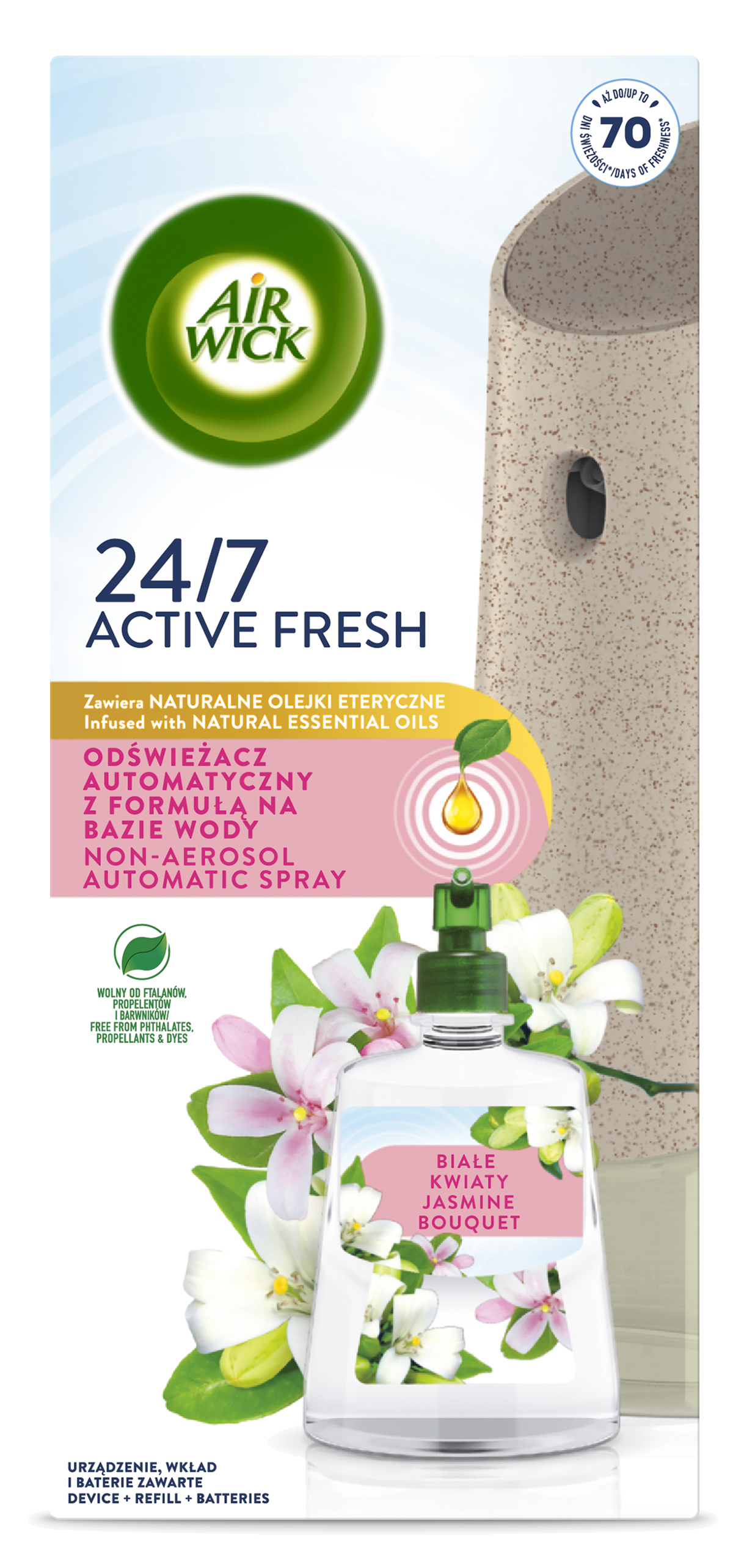 Освіжувач повітря для кімнати Air Wick Active Fresh Автоматичний Jasmine Bouquet 228 мл - Фото 1