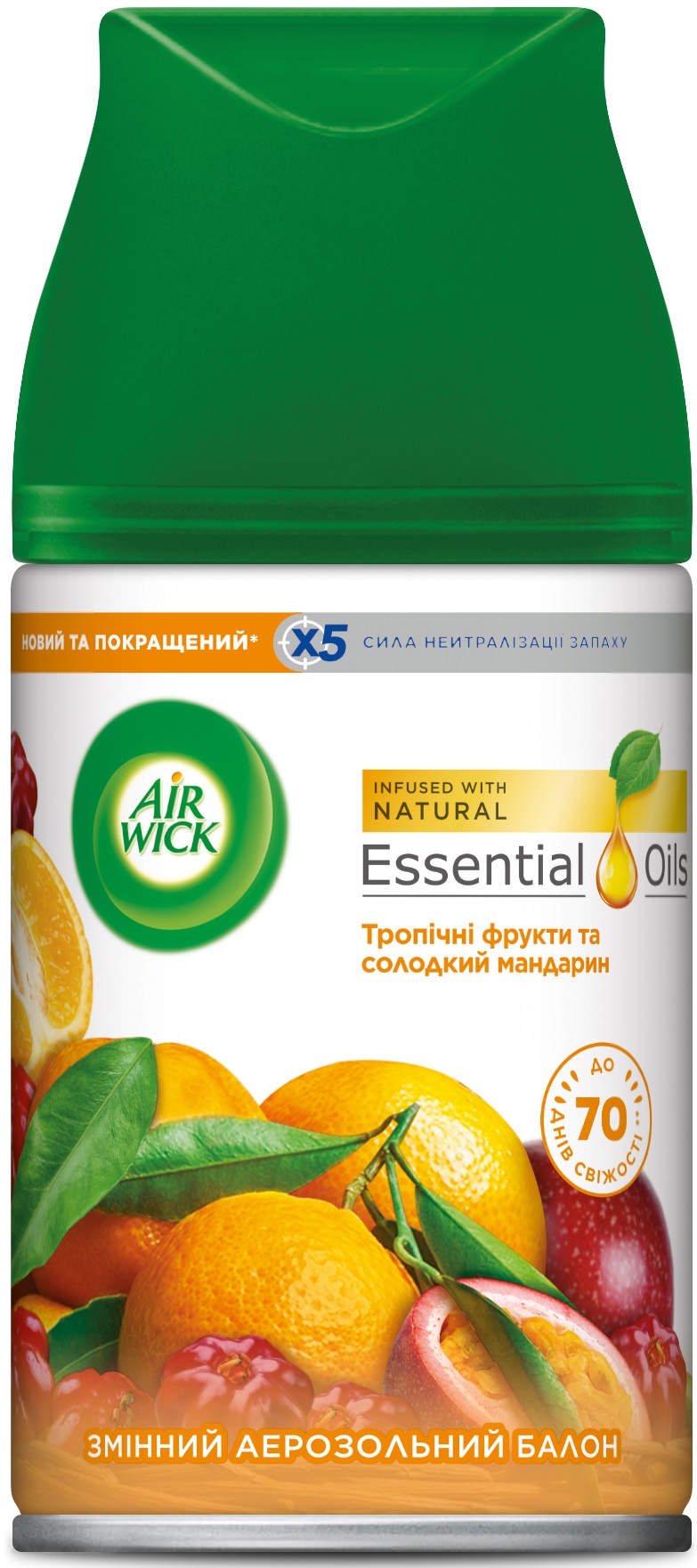 Сменный балон к освежителю воздуха Air Wick Fmatik Тропические фрукты и сладкий мандарин 250 мл - Фото 1