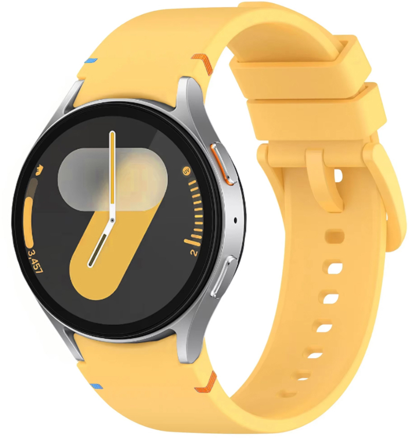 Ремешок для смарт-часов BeCover Ribbed Tape for Samsung Galaxy Watch (20mm) 3 41mm/4 40mm-44mm/5 40-44mm/6 40-44mm/7 40-44mm Yellow (712064) - Фото 1