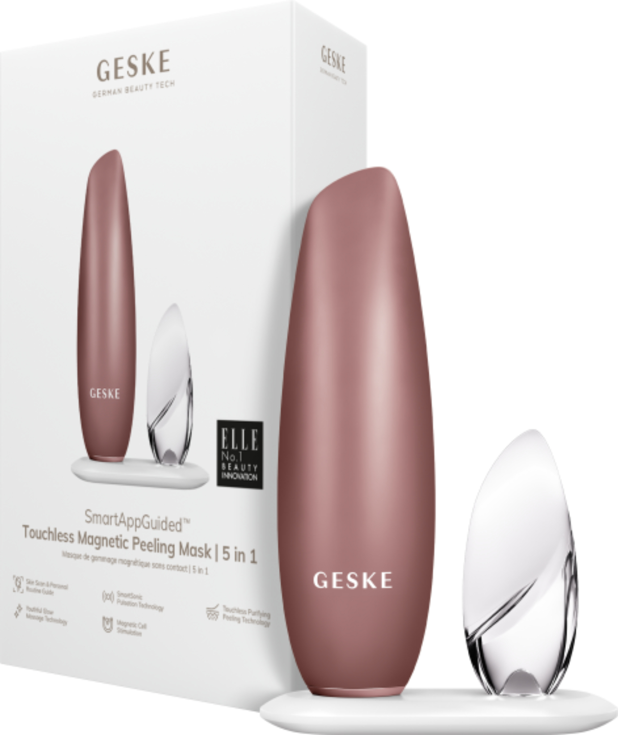 Безконтактна магнітна пілінг маска для обличчя GESKE Touchless Magnetic Peeling Mask 5 в 1 пудровий (GK000005SL01) - Фото 1