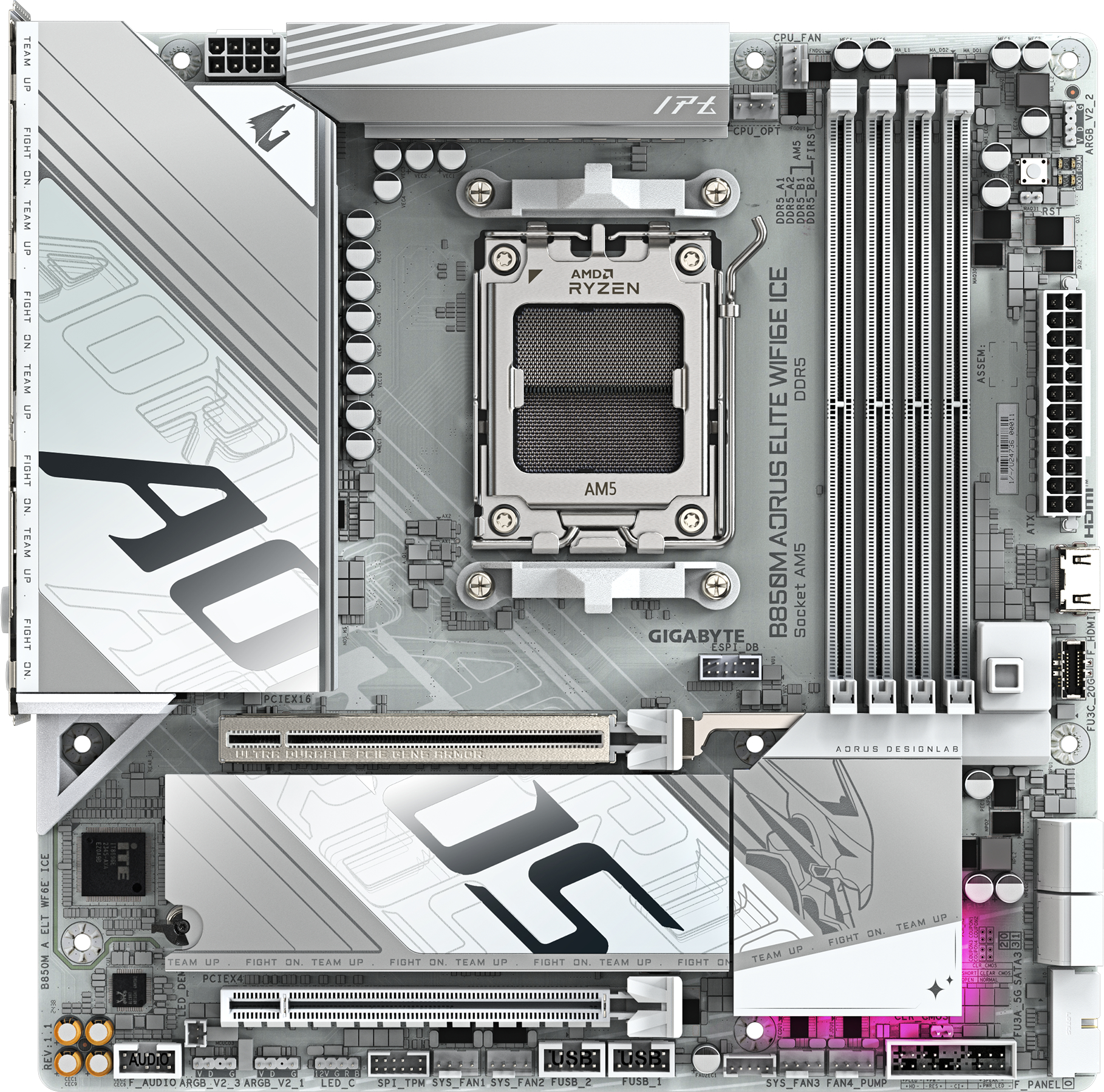 Материнская плата Gigabyte B850M AORUS ELITE WIFI6E ICE DDR5 - Фото 1