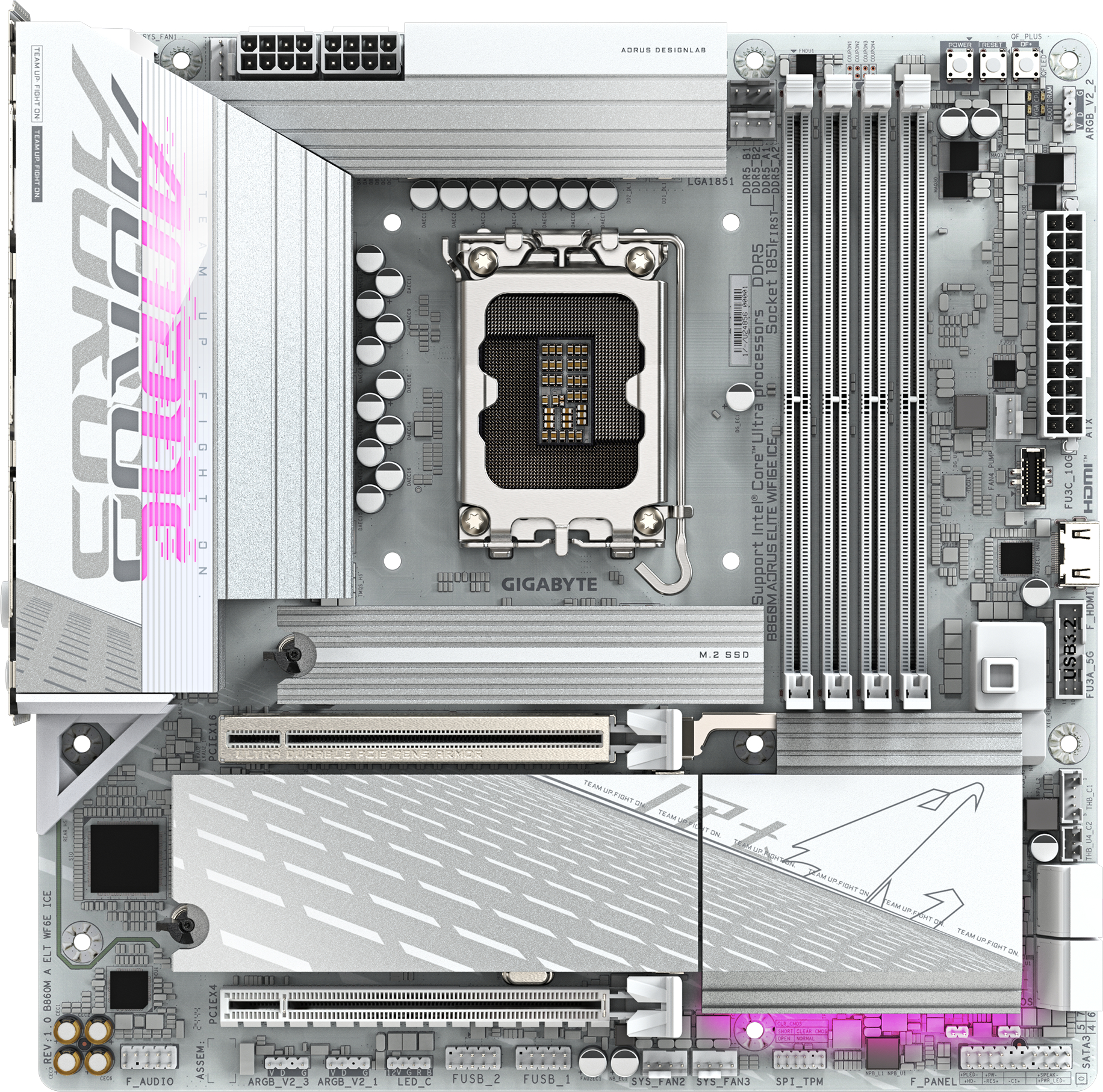 Материнская плата Gigabyte B860M AORUS ELITE WIFI6E ICE - Фото 1