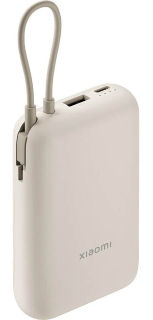 Батарея мобильная Xiaomi 10000mAh 22.5W Integrated Cable (BHR9072GL) Beige - Фото 1