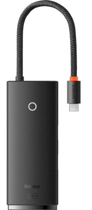 Хаб USB Baseus Lite Series 5-Port Type-C to HDMI+USB3.0*3+PD Black (WKQX040001) - Фото 1