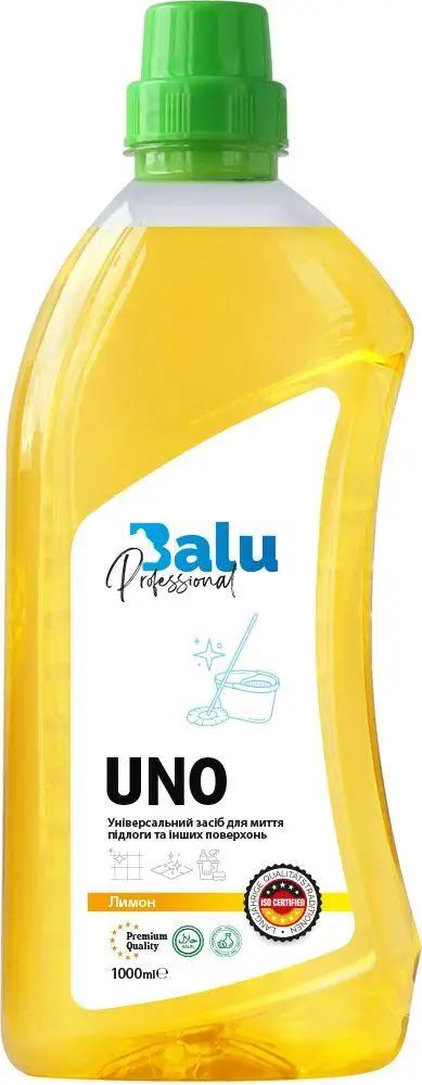 Средство по уходу за напольными покрытиями BALU для мытья, Лимон, 1000 мл - Фото 1