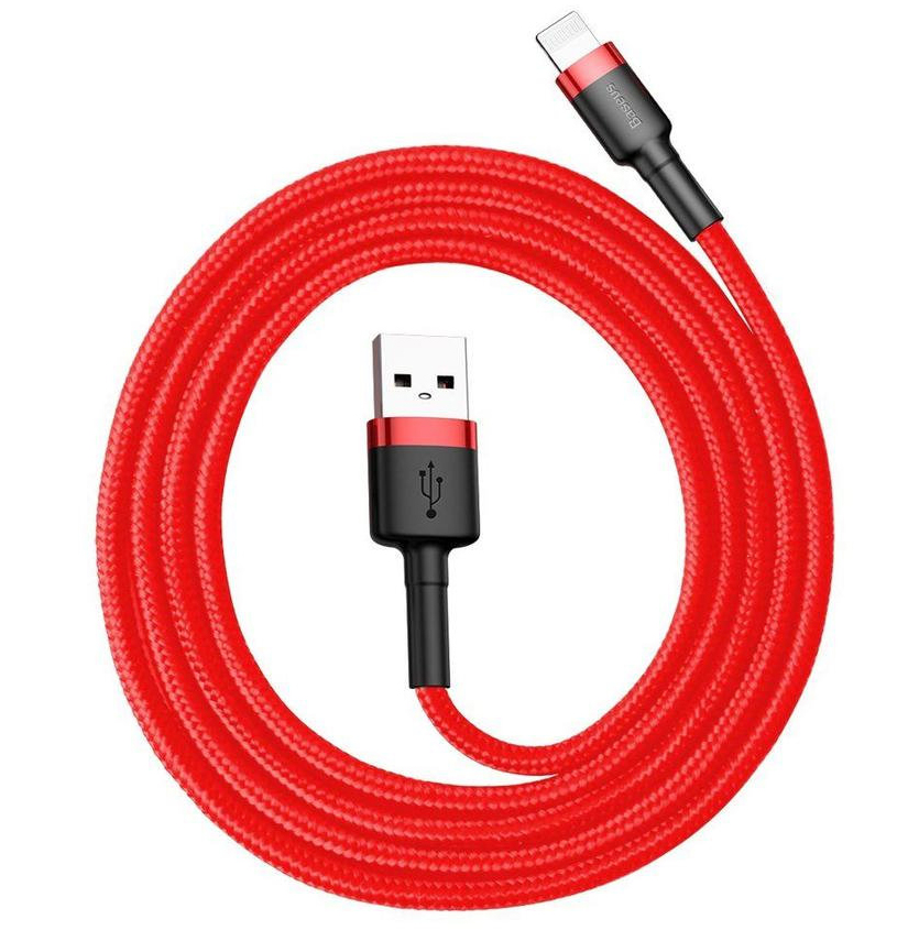 Кабель синхронизации данных Baseus Сafule USB For Lightning 1m Red-Red (CALKLF-B09) - Фото 1