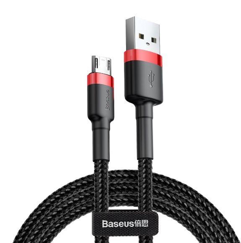 Кабель Baseus Сafule USB to Micro 1m Red+Black (CAMKLF-B91) - Фото 1