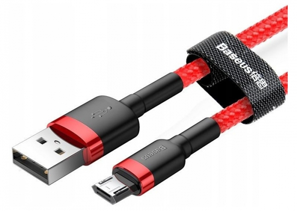 Кабель Baseus Cafule USB to Micro 1m Red-Red (CAMKLF-B09) - Фото 1