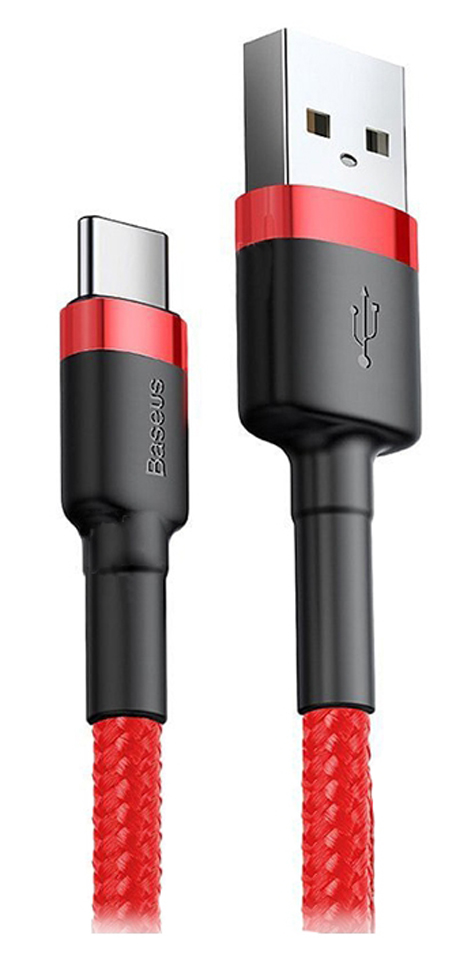 Кабель синхронізації даних Baseus Cafule USB to Type-C 1m Red-Red (CATKLF-B09) - Фото 1