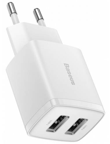 Сетевое зарядное устройство Baseus Compact 2U 10.5W White (CCXJ010202) - Фото 1