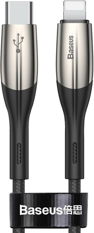 Кабель Baseus Horizontal Type-C to Lightning 1m Black (CATLSP-01) - Фото 1