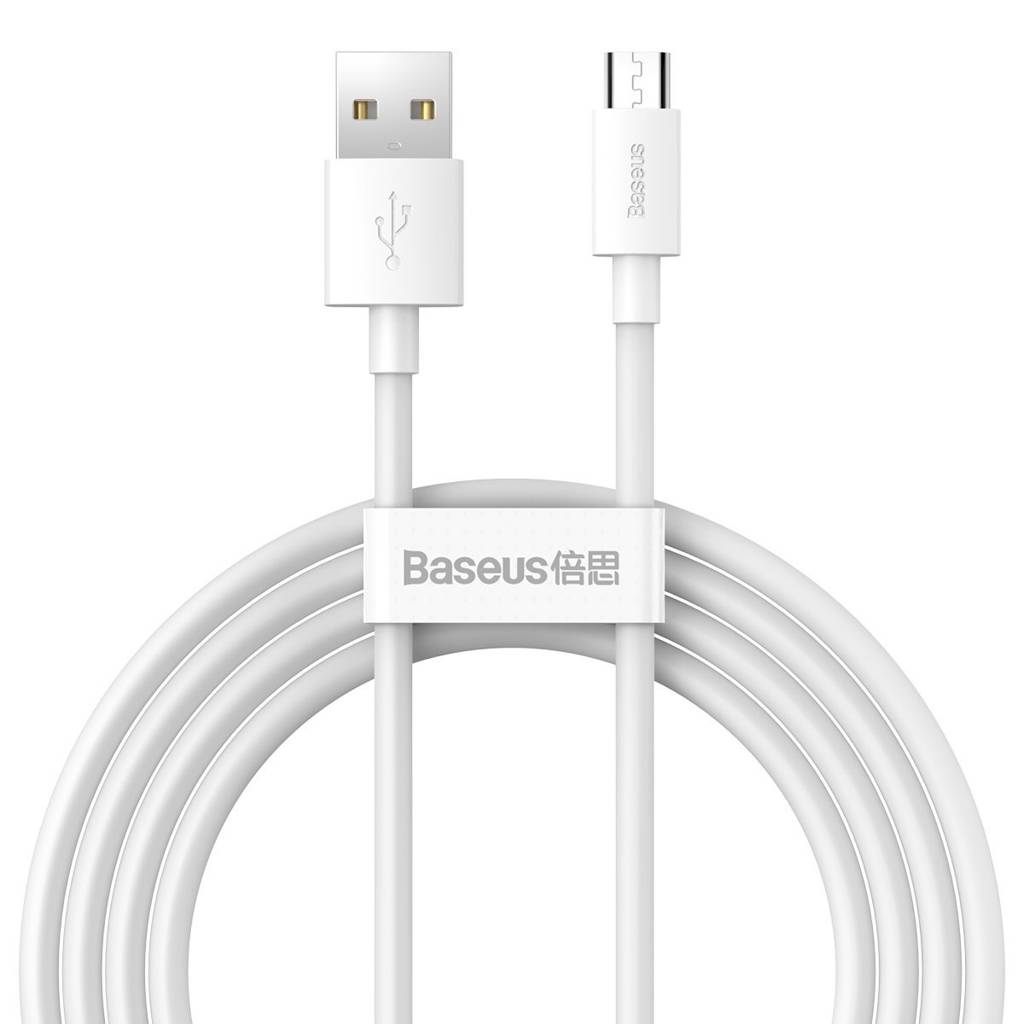 Кабель синхронизации данных Baseus Simple Wisdom USB-MicroUSB 1.5m White (TZCAMZJ-02) - Фото 1
