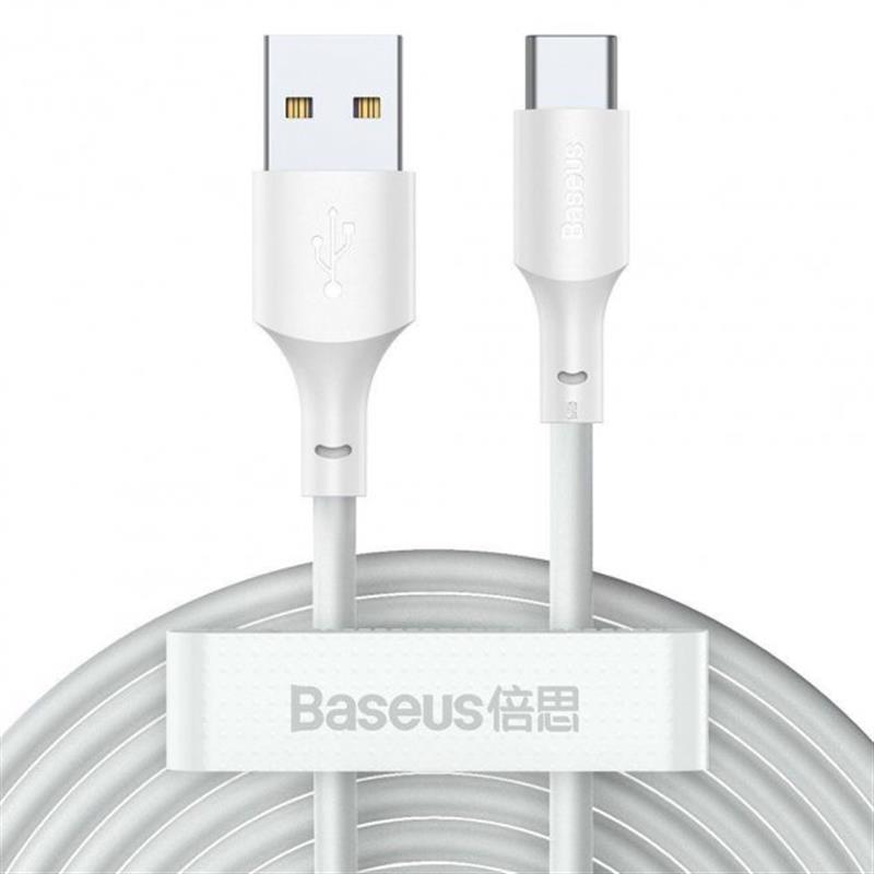 Кабель синхронизации данных Baseus Simple Wisdom USB-USB-C 1.5m White (TZCATZJ-02) - Фото 1