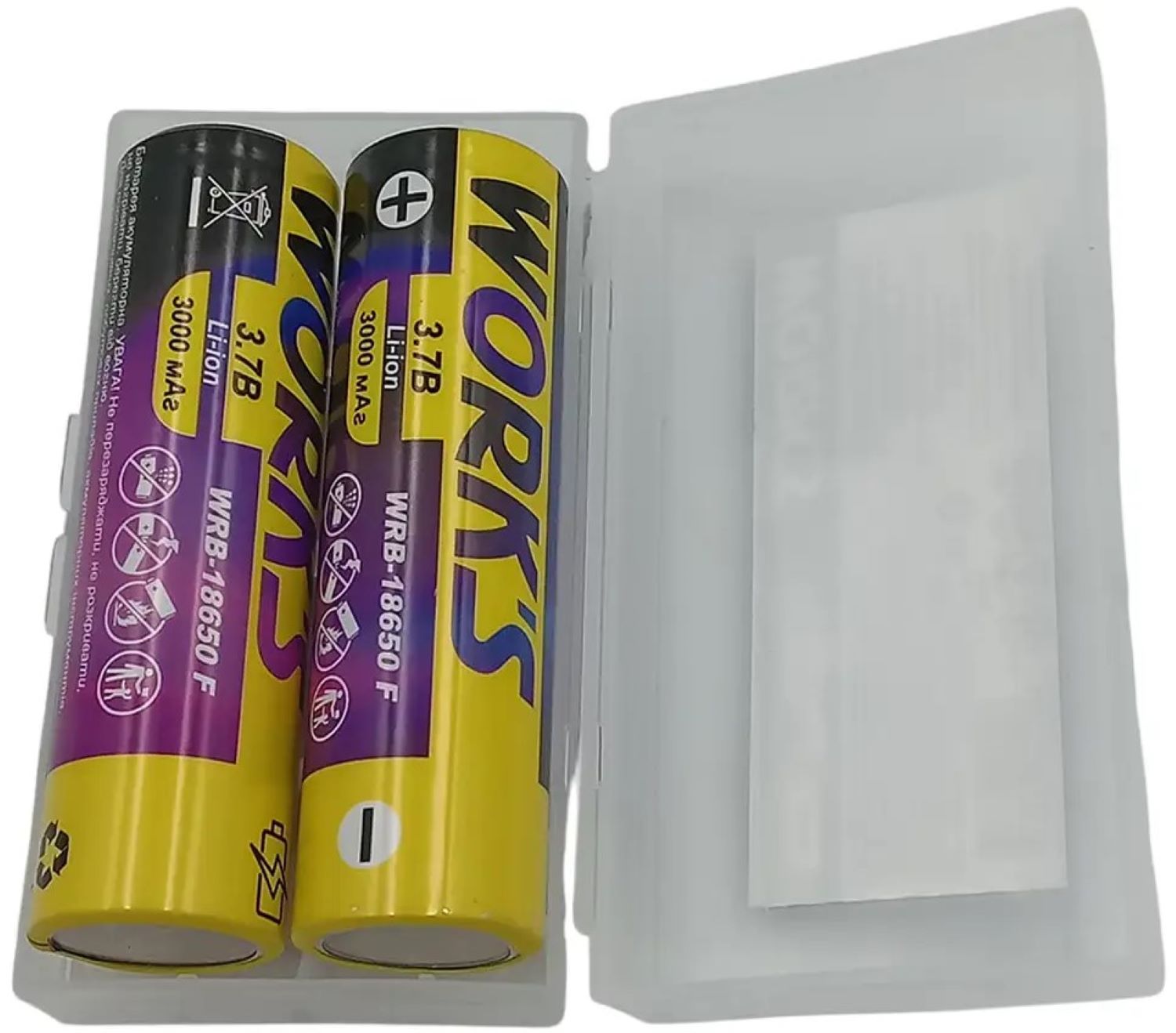 Аккумулятор тип 18650 Works Li-ion WRB-18650 F 3000mAh 1С 2 шт. (146831) - Фото 1