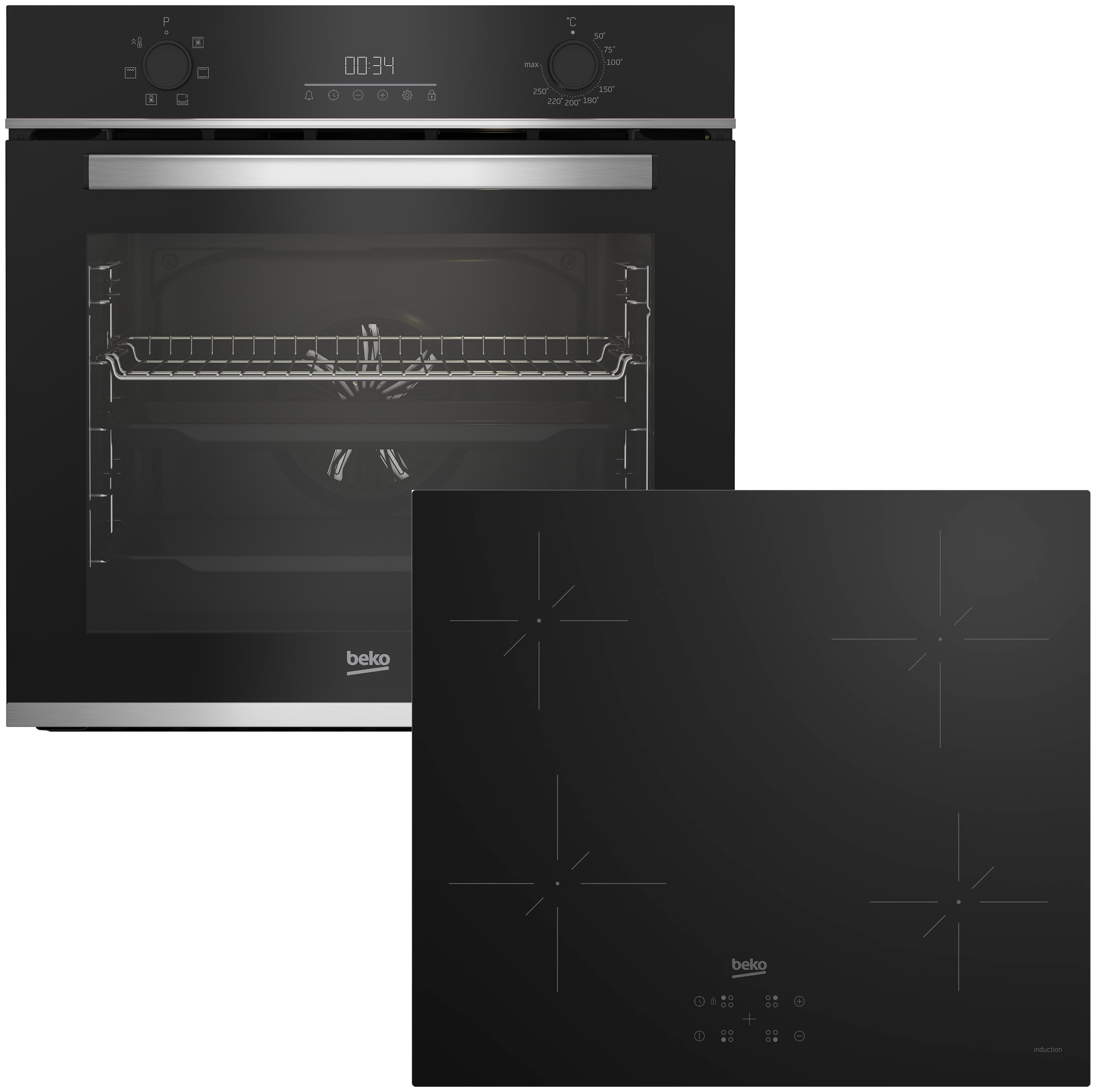 Комплект техники Beko Духовой шкаф + Варочная панель Beko BBIE133002XD + HII64400QT - Фото 1