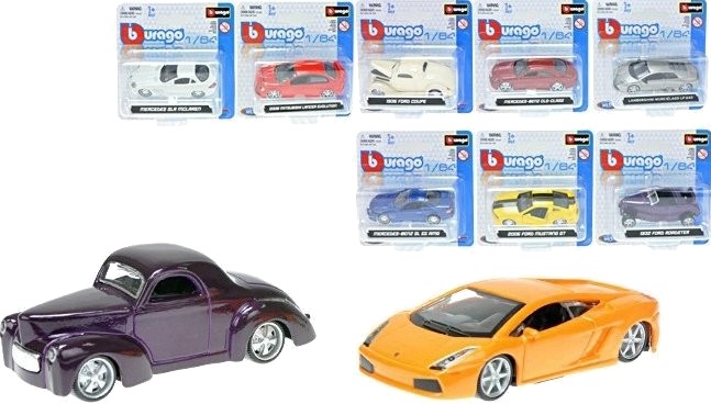 Коллекционный легковой транспорт Bburago Автомодели мини ассорти 1:64 (18-59000) - Фото 1