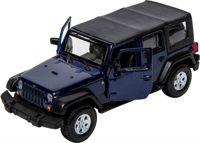 Коллекционная машинка 1:32 Bburago Jeep Wrangler Unlimited Rubicon (ассорти зеленый металлик, тёмно-синий, 1:32) (18-43012) - Фото 1