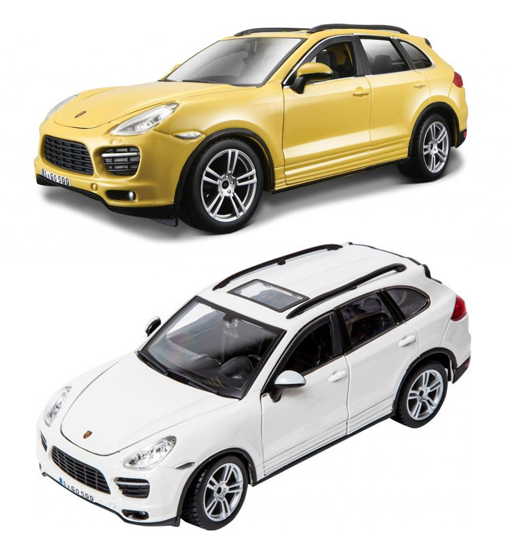 Коллекционная машинка 1:24 Bburago Porsche Cayenne Turbo (ассорти белый, желтый, 1:24) (18-21056) - Фото 1