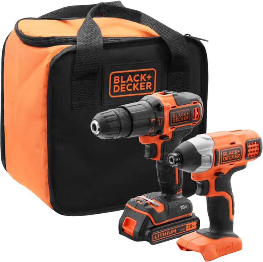 Набор электроинструментов Black&Decker 18 В XR Li-lon (BCK21S1S) - Фото 1