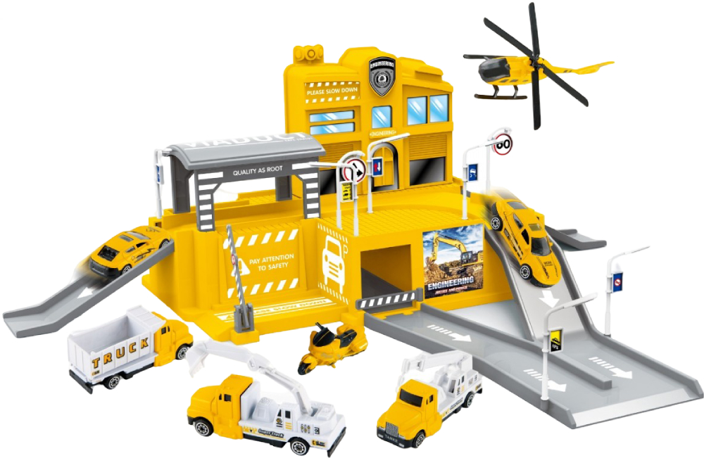 Игровой набор CHENGMEI TOYS автопаркинг с грузовыми и строительными машинами (CM559-21) - Фото 1