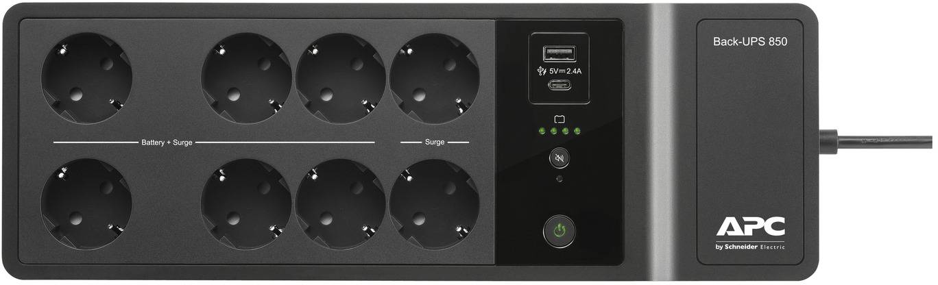 Источник бесперебойного питания APC Back-UPS 850VA 230V USB Type-C and A charging ports (BE850G2-GR) - Фото 1