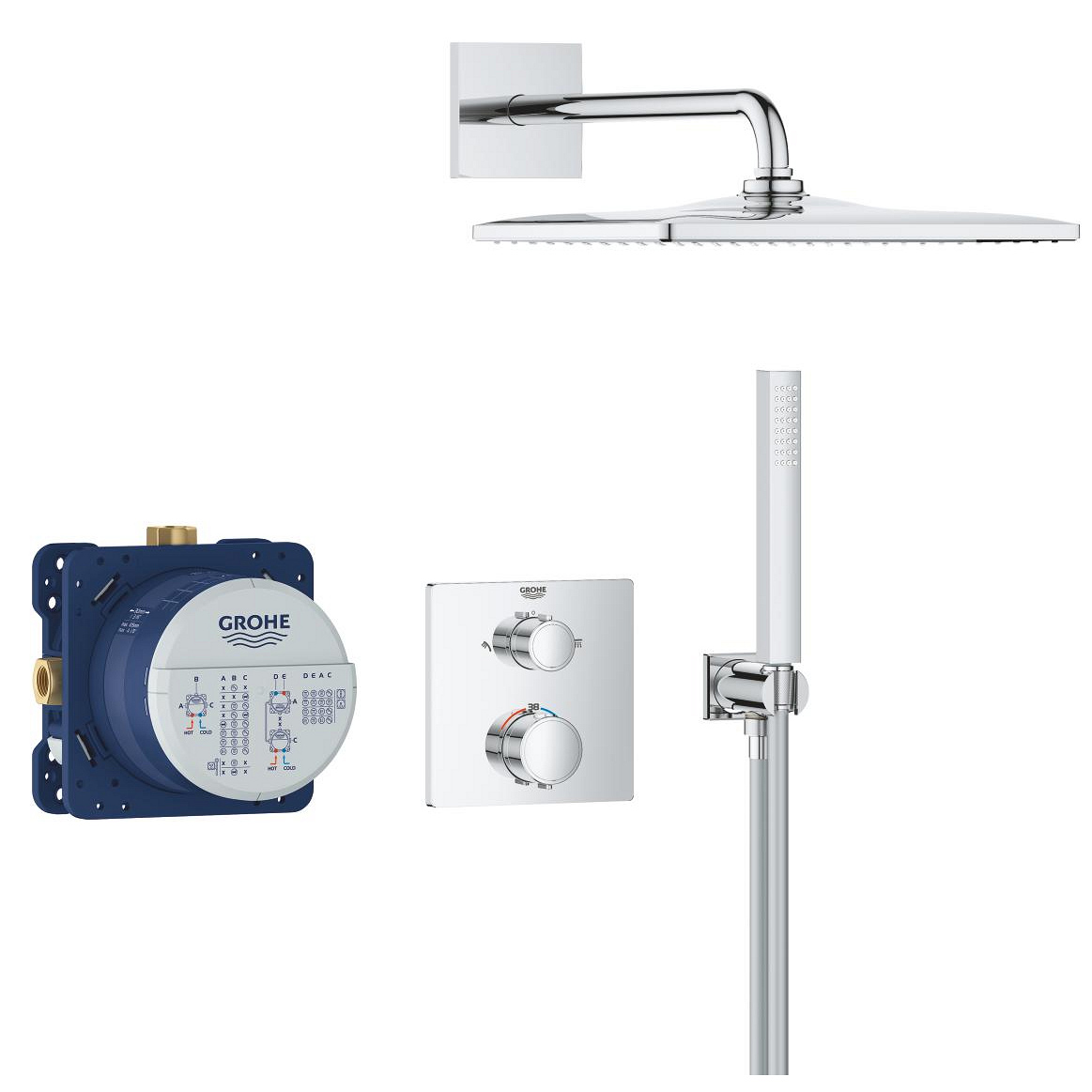 Купить Смеситель для ванной Grohe QuickFix Precision с Vitalio Rain Mono 310 Cube хром (34881000) - Фото 1 Смеситель для ванной Grohe QuickFix Precision с Vitalio Rain Mono 310 Cube хром (34881000) - Фото 1