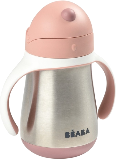 Поильник-непроливайка детский Beaba с трубочкой 250 мл Old Pink (913482) - Фото 1